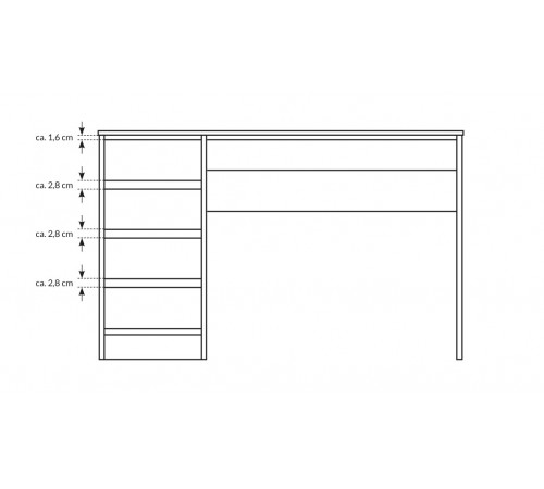 Стол туалетный письменный Perfect Home Ада/Ada 5S/120 с 5 ящиками Кашемир (PFH-091309)