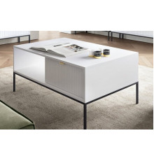 Стол журнальный Perfect Home Новая/Nova с 2 ящиками и черными ножками L104 Белый (PFH-091248)