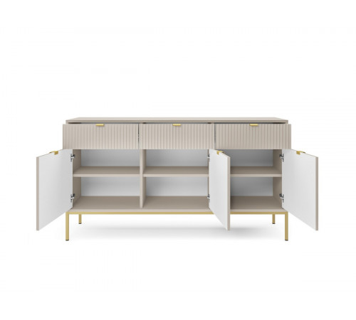 Комод Perfect Home Новая/Nova 3-дверный с 3 ящиками и золотыми ножками KSZ154 Кашемир (PFH-091245)
