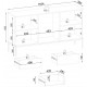 Комод с подсветкой Perfect Home Сенто / Sento KSZ154 2-дверный с 3 ящиками Черный/дуб один (PFH-091487)