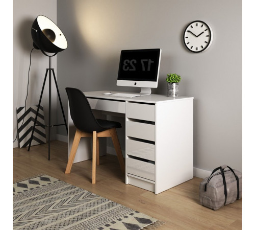 Стол туалетный письменный Perfect Home Ада/Ada 5S/120 с 5 ящиками Белый глянец (PFH-091306)