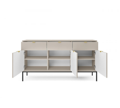 Комод Perfect Home Новая/Nova 3-дверный с 3 ящиками и черными ножками KSZ154 Кашемир (PFH-091244)