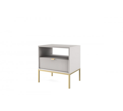 Тумба прикроватная Perfect Home Новая/Nova с 1 ящиком и золотыми ножками S54 Серый (PFH-091257)
