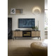 Тумба под ТВ с подсветкой Perfect Home Сенто / Sento RTV154 3-дверная Черный/дуб вотан (PFH-091485)