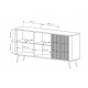 Комод Perfect Home Ланте/Lante 2-дверный с 3 ящиками и золотыми ножками 2D3S/163 Беж (PFH-091180)