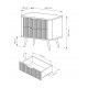 Тумба прикроватная Perfect Home Ланте/Lante с 2 ящиками и золотыми ножками 2S Черный (PFH-091195)
