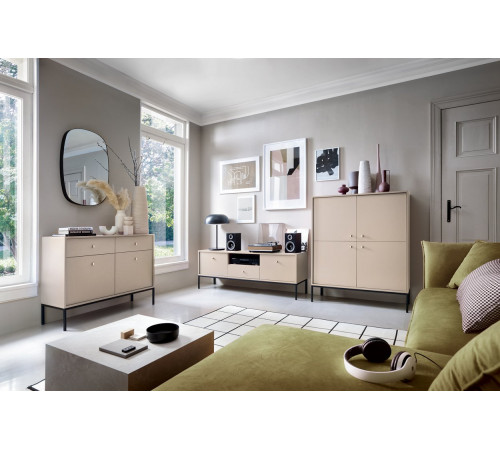 Стол журнальный Perfect Home Моно/Mono с 2 ящиками и золотыми ножками ML104 Беж песочный (PFH-091211)