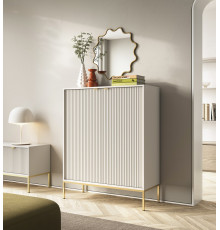 Комод высокий Perfect Home Новая/Nova 2-дверный с золотыми ножками K104 Кашемир (PFH-091237)