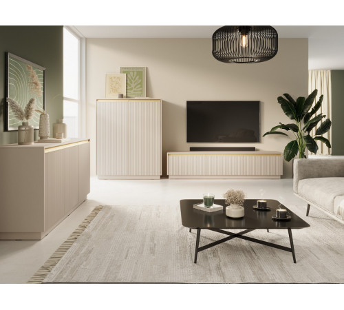 Комод высокий Perfect Home Роял / Royal KW104 2-дверный Бежевый (PFH-091287)