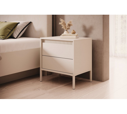 Тумба прикроватная Perfect Home Сенсо / Senso 2S/53 с 2 ящиками Беж (PFH-092035)