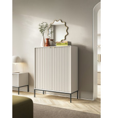 Комод высокий Perfect Home Новая/Nova 2-дверный с черными ножками K104 Кашемир (PFH-091236)