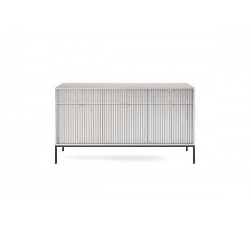 Комод Perfect Home Новая/Nova 3-дверный с 3 ящиками и черными ножками KSZ154 Серый (PFH-091242)