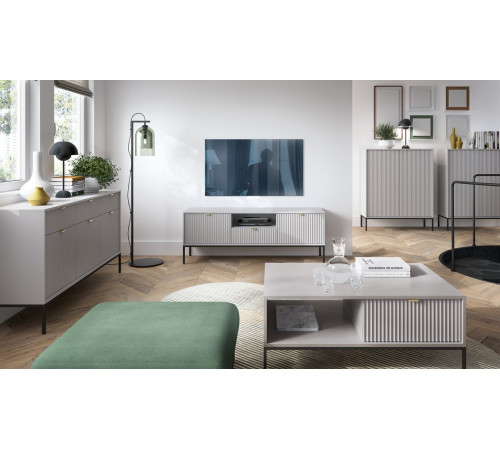 Комод Perfect Home Новая/Nova 3-дверный с 3 ящиками и черными ножками KSZ154 Серый (PFH-091242)