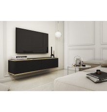 Тумба под телевизор навесная Perfect Home Оро/Oro 2-дверная RTV135 MDF Черный (PFH-091355)