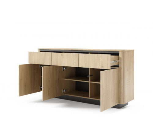 Комод Perfect Home Торро / Torro 3D3S/163 3-дверный с 3 ящиками Дуб кремона/черный (PFH-091415)