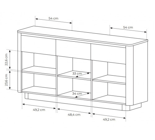 Комод Perfect Home Торро / Torro 3D3S/163 3-дверный с 3 ящиками Дуб кремона/черный (PFH-091415)