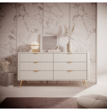 Комод Perfect Home Ланте/Lante с 6 ящиками и золотыми ножками 6S/163 Беж (PFH-091105)