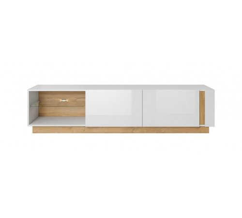 Тумба под телевизор Perfect Home Арко/Arco 2-дверная 2D/187 Белый глянец/дуб грандсон (PFH-091037)