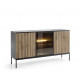Комод с подсветкой Perfect Home Сенто / Sento K154 3-дверный Черный/дуб вотан (PFH-091488)