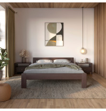 Двуспальная деревянная кровать Mebigrand Дели Венге 140х200 см (MBG-3814)