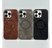 Накладка Leather Magnetic Case with Metal Frame iPhone 13 Pro Max