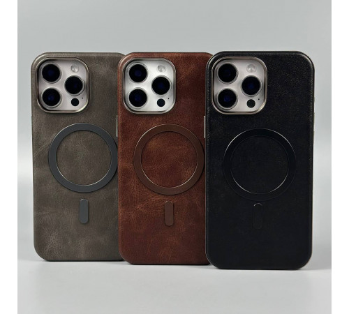 Накладка Leather Magnetic Case with Metal Frame iPhone 13 Pro Max
