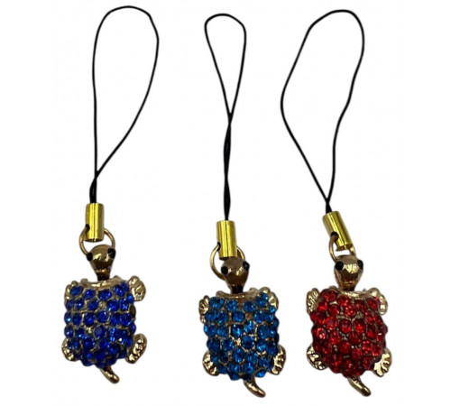 ML110 Брелок черепаха у стразах на телефон