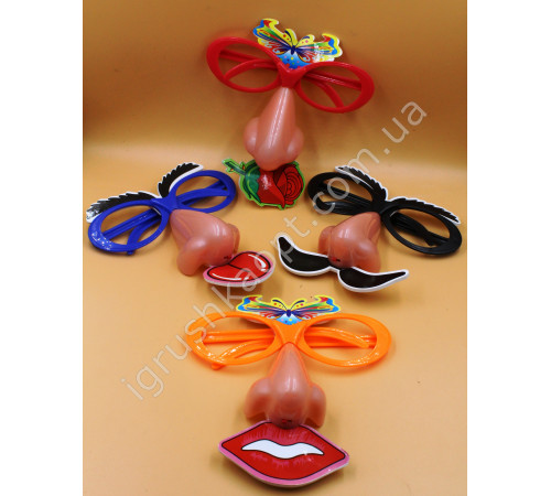 P1213 Окуляри-Ніс, Світиться. Мікс.