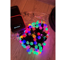 2025 ЧерныйПровод Гирлянда Шарики 20M 200LED МИКС     94-5   (40)