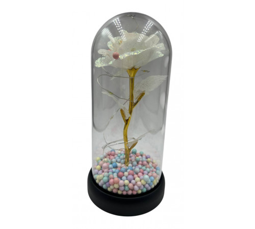 SA1496 Роза біла в колбі