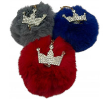 SM2537 Брелок Шамбола, Корона, хутро.