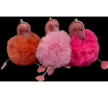 SM2634 Брелок фламінго хутряний