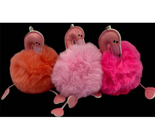 SM2634 Брелок фламінго хутряний