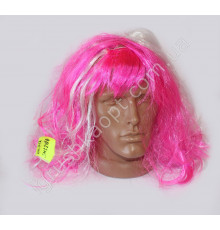 SM604 Перука рожева+біла