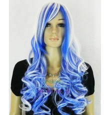 SM605 Перука блакитна+біла
