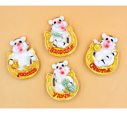 TA3896 Магніт, Тигр на Підкові, 4*5см, кераміка.