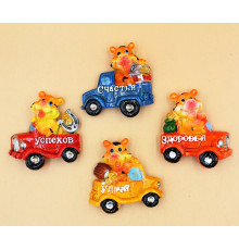 TA3901 Магніт, Тигр на Машині, 5*5,5см, кераміка.