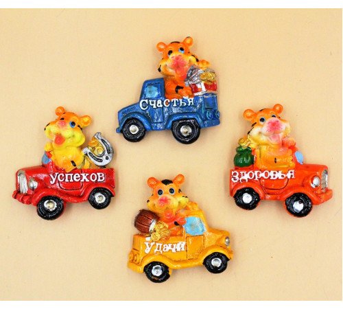 TA3901 Магніт, Тигр на Машині, 5*5,5см, кераміка.