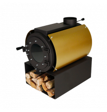 Печь дровяная отопительная DS Classic с варочной поверхностью + кожух золотой