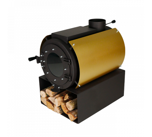 Печь дровяная отопительная DS Classic с варочной поверхностью + кожух золотой