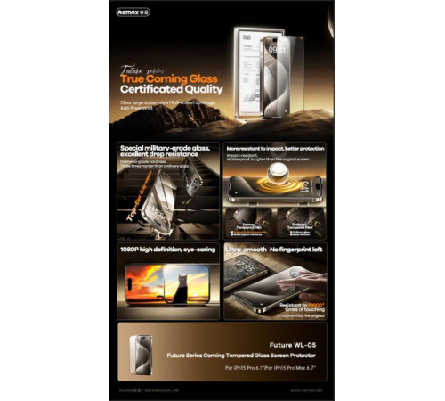 Захисне скло Remax WL-05 Future Corning Series iPhone 15 Pro Max