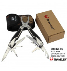 Мультиінструмент Мультітул Traveler Black/Grey 16см