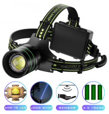 Ліхтар налобний, Motion Sensor,, Power Bank, ЗП Type-C, zoom, Box
