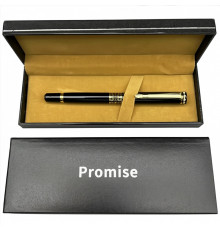 Подарункова ручка ролерна Promise у футлярі (чорно-золота з візерунком)