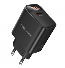 Мережевий зарядний пристрій BOROFONE Ilustre single-port charger with digital display (EU) Black ( )