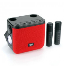 Bluetooth-колонка, c функцією speakerphone, радіо, red, мікрофони, ліхтар