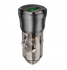 Автомобільний зарядний пристрій BOROFONE Noble single-port. car charger Transparent Black ( )