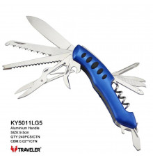 Складаний туристичний ніж Traveler в,.5см Black/Blue/Red