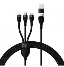 Кабель Baseus Flash Series Ⅱ Two-for-three Charging Cable U+C to M+L+C. Black ( )
