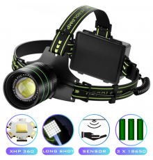 Ліхтар налобний, Motion Sensor,, Power Bank, ЗП Type-C, zoom, Box